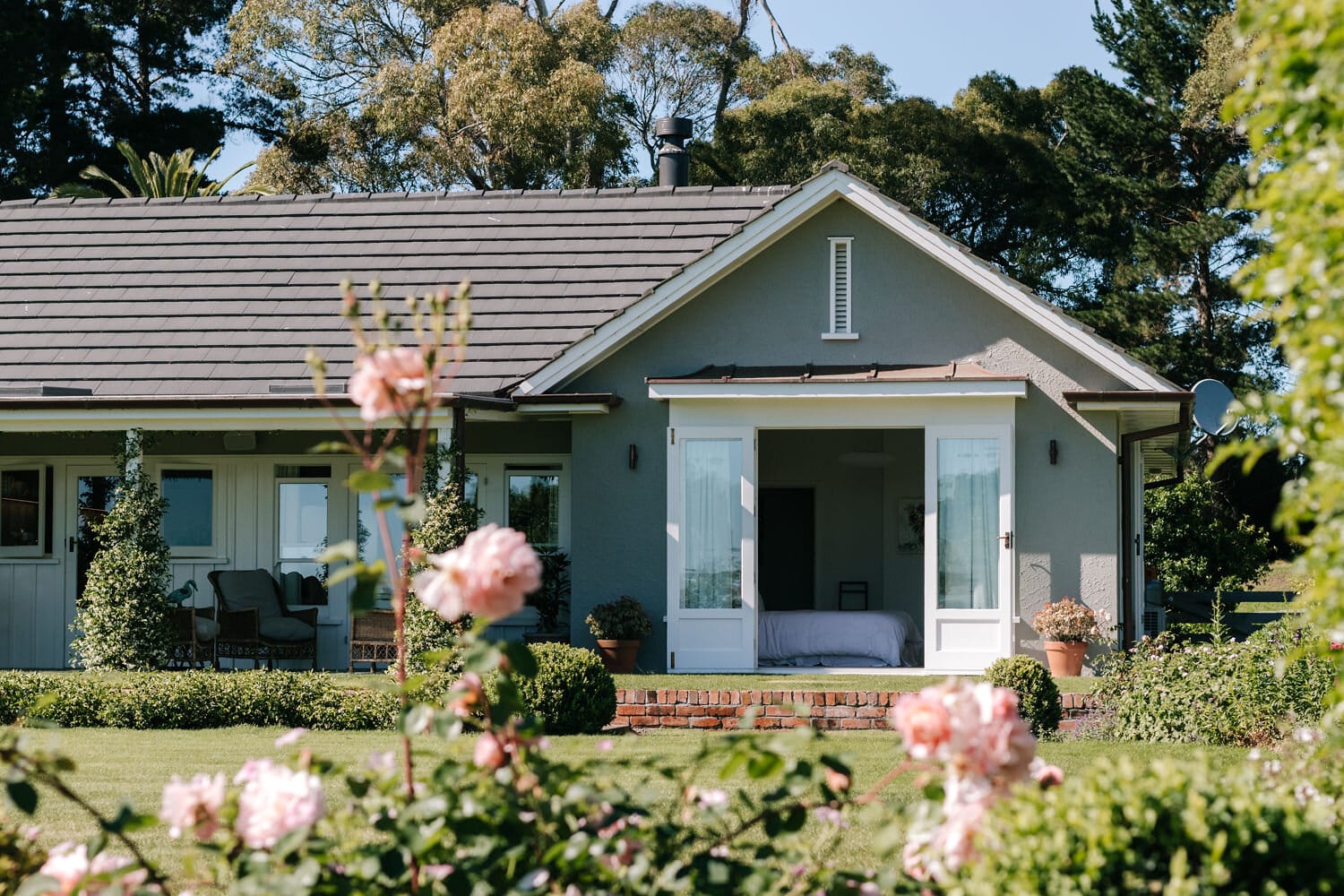 After the original homestead burned down in 1942, a new, single-storey house was built on the foundations