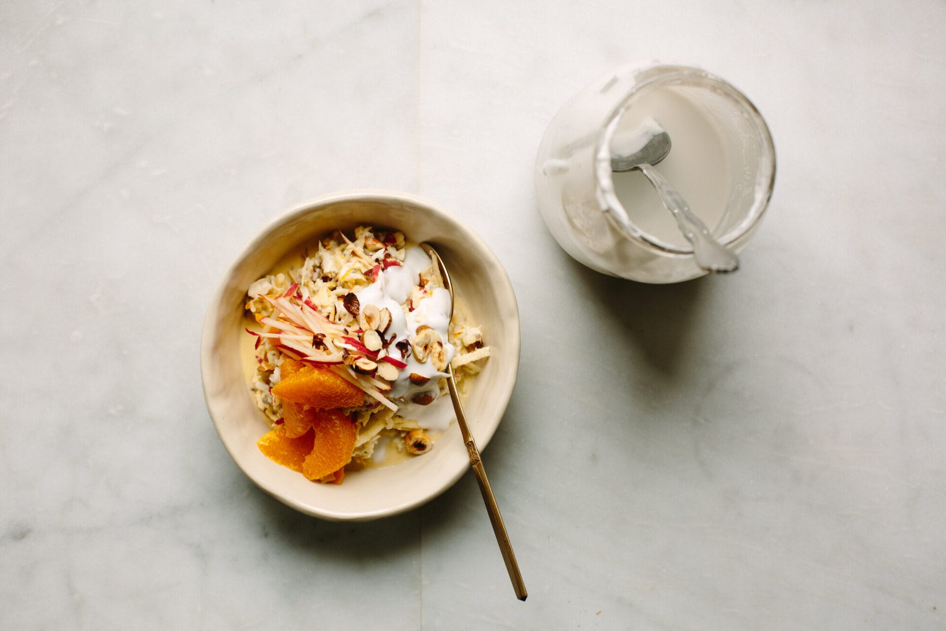 RECIPE: Orange, hazelnut + coconut bircher muesli