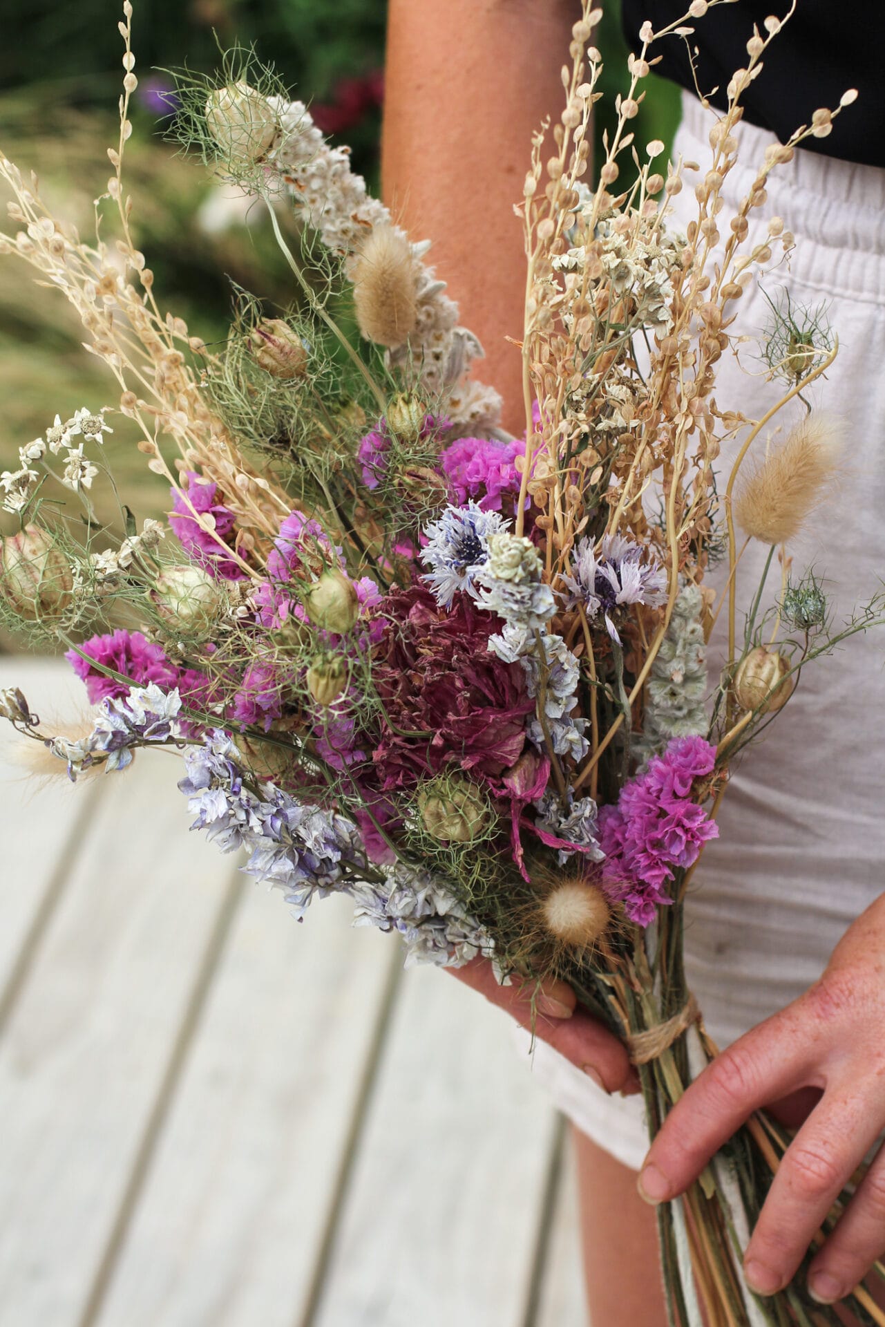 Dried Floral Arrangement using flowers from the garden Dried Floral Arrangement using flowers from the garden