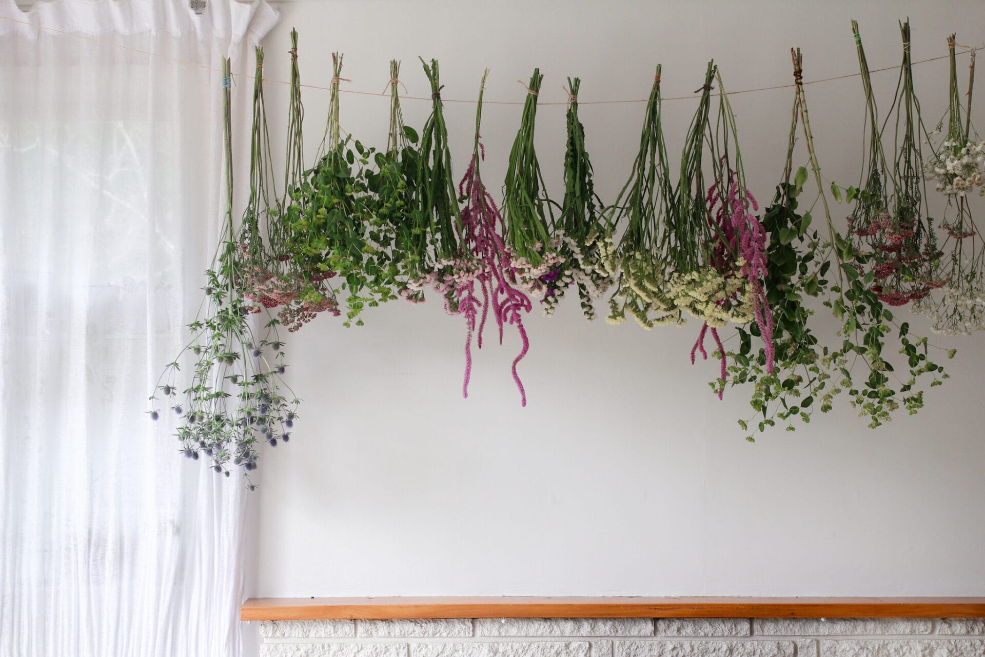 Dried Flowers hanging in house