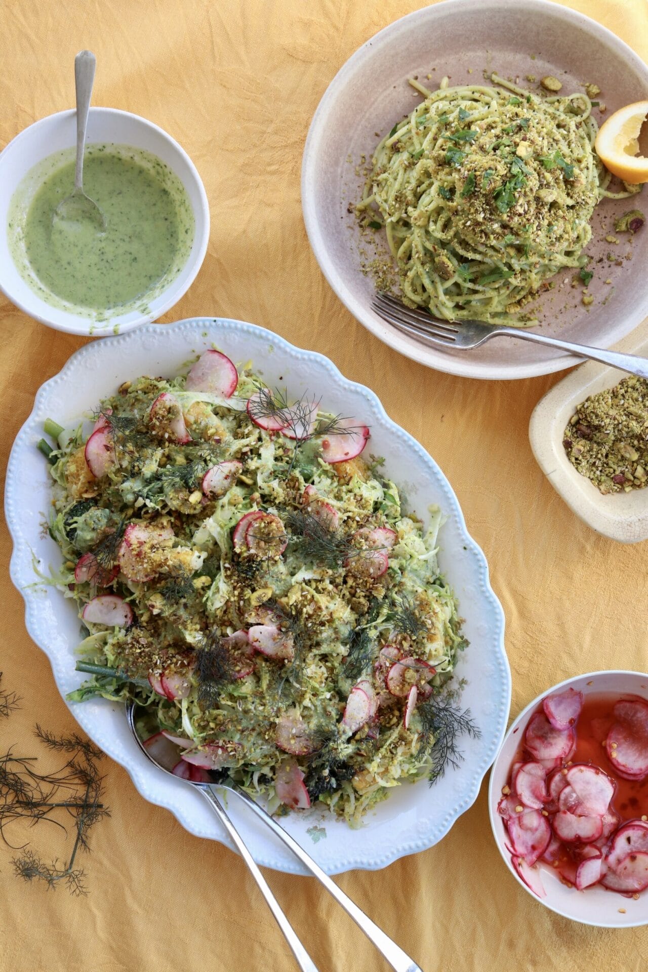 Spring Goodness Salad + Spaghetti