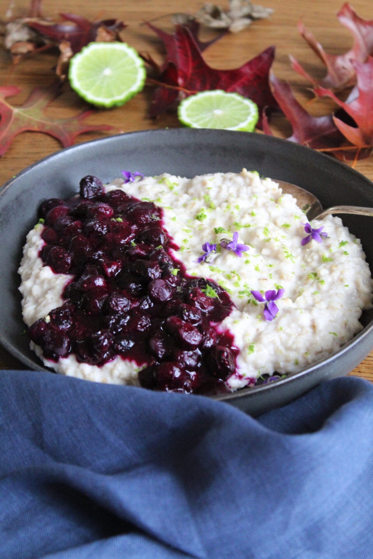 Coconut, lime & blueberry porridge recipe Coconut, lime & blueberry porridge recipe