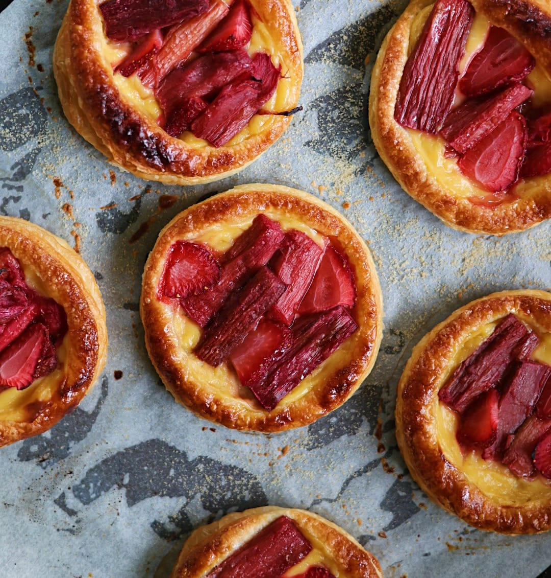 Rhubarb & Maple Custard Tarts