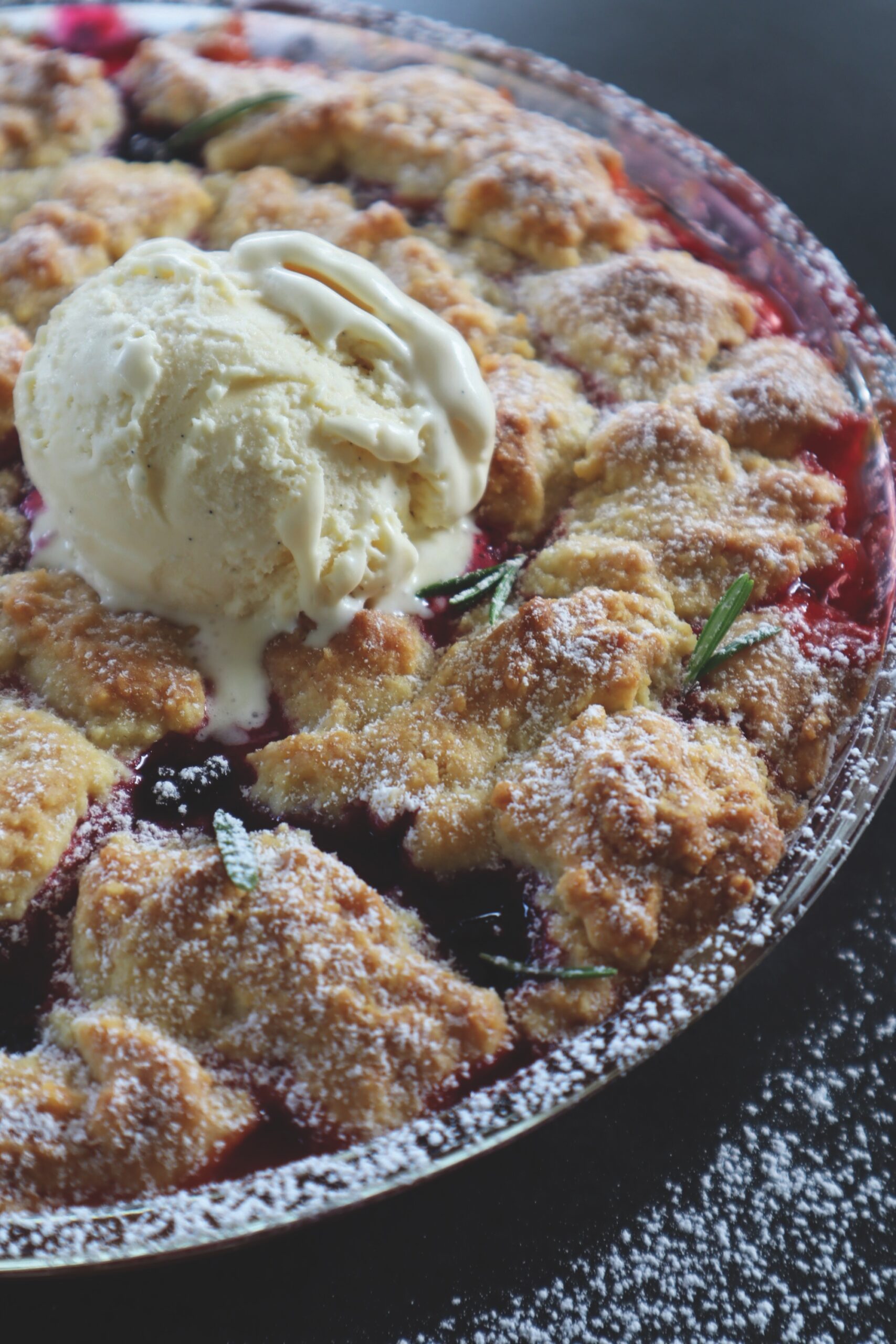 Apricot and blackberry cobbler. Comfort Cooking by Wendy Morgan