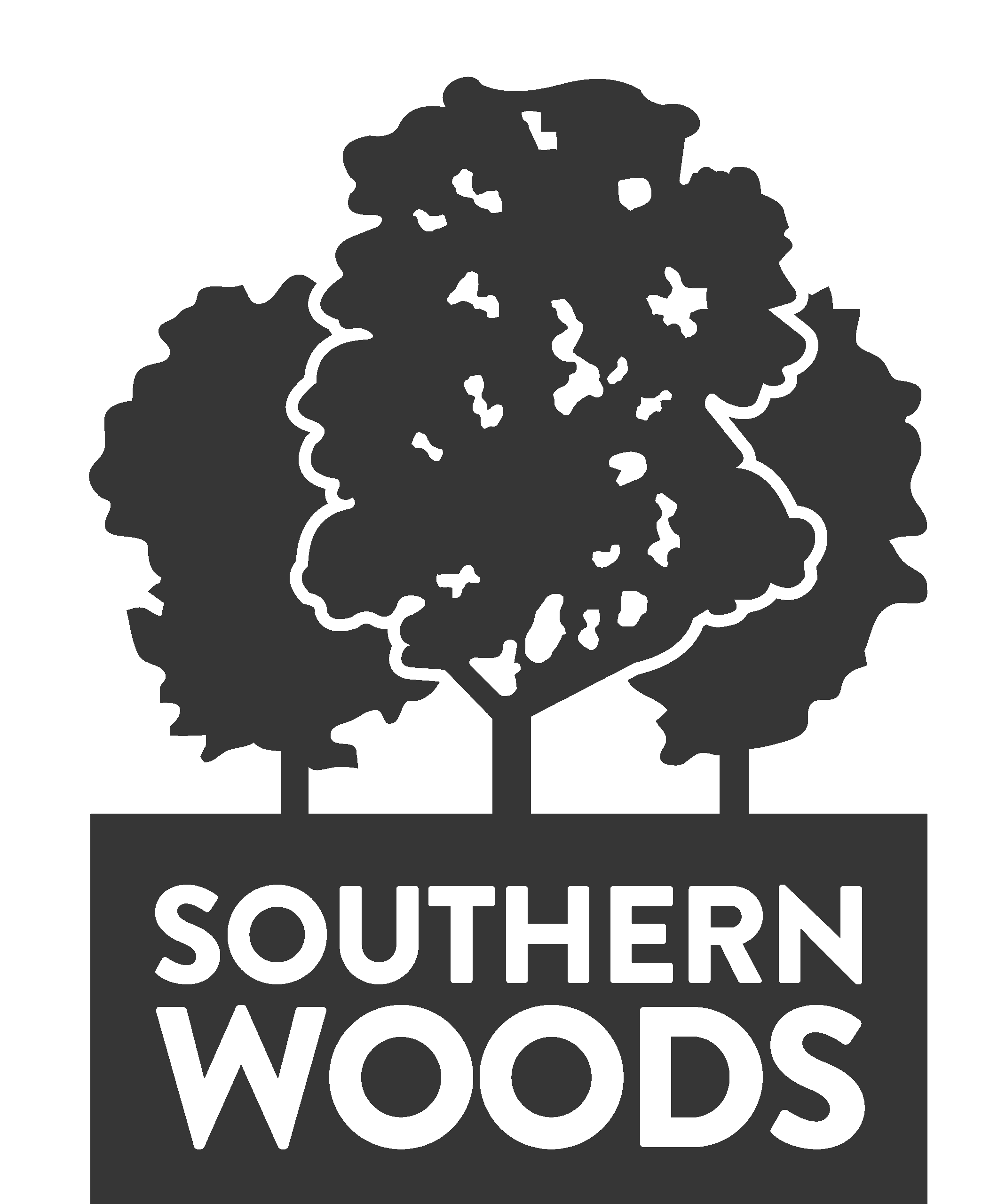 Southern Woods plant nursery logo with stylized trees