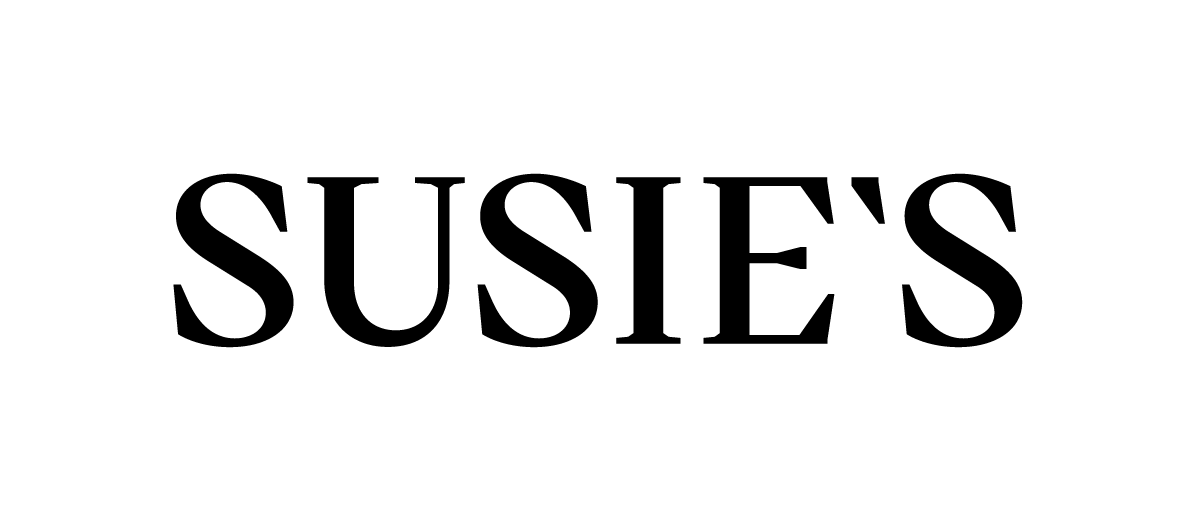 Susie's Bags logo in black and white text