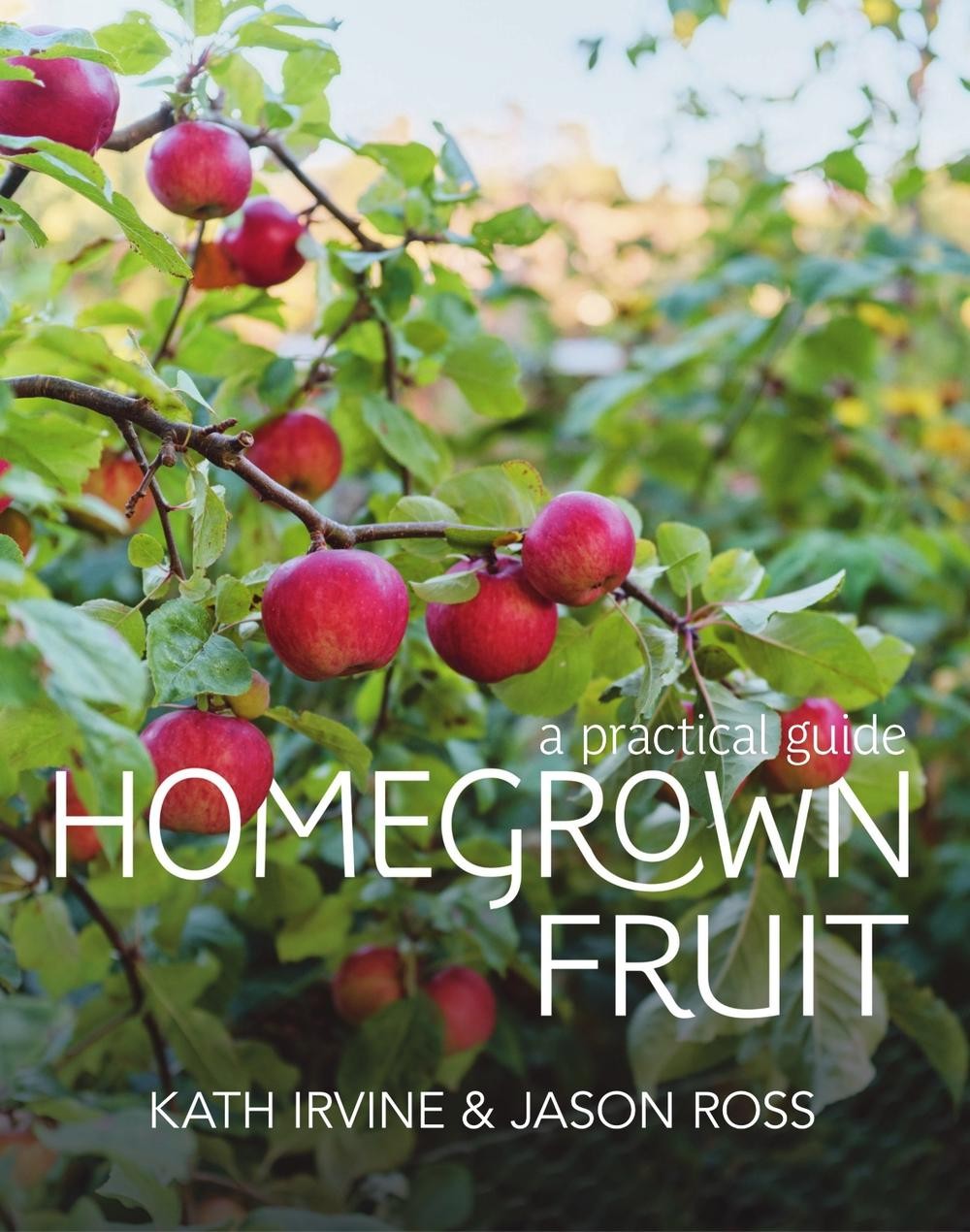 Orchard trees in full bloom on book cover of Homegrown Fruit