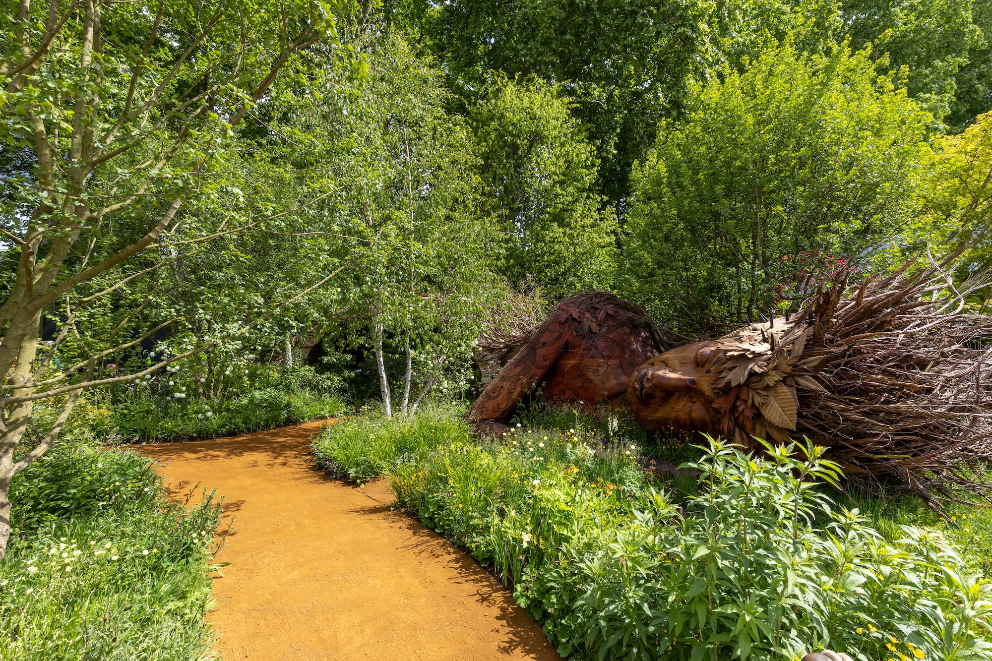 1 Pathway leading through abundant wildlife-friendly planting in The Campaign to Protect Rural England Garden.