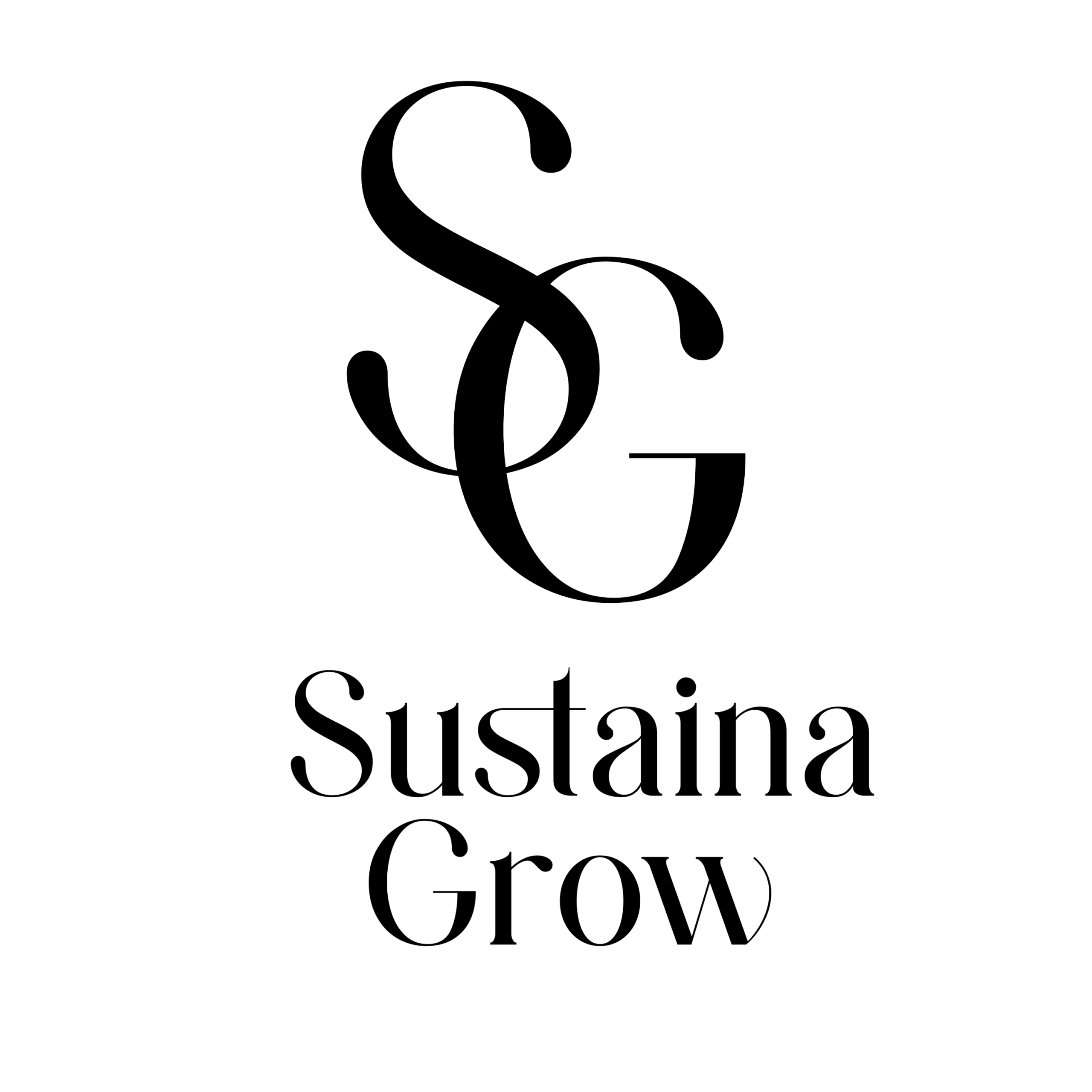 Sustaina Grow black and white logo