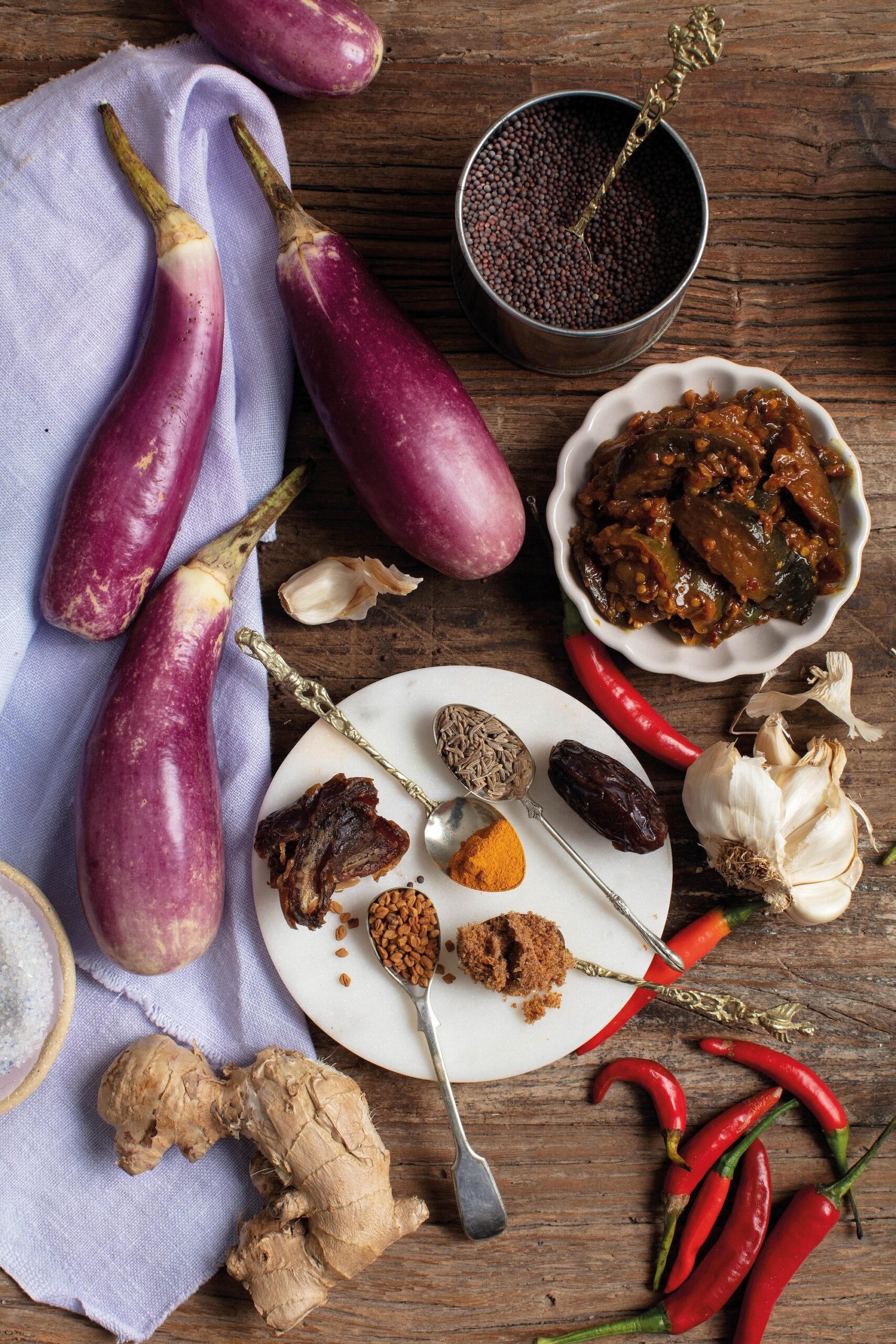 Aubergine, Garlic and Date Chutney recipe by Allyson Gofton